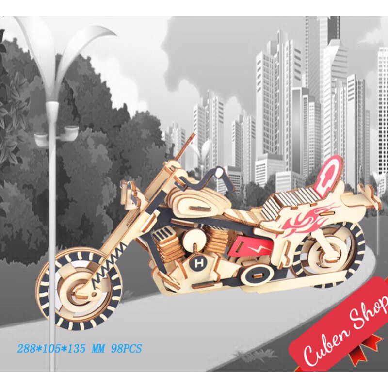 Đồ chơi lắp ráp 3D gỗ mô hình Ducati cắt laser