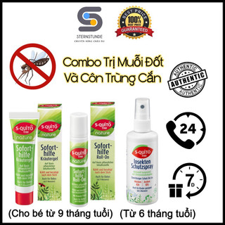 Combo Xịt Chống Muỗi Đốt và Gel Dịu Da Giảm Ngứa S-quito cho Trẻ Em và Người Lớn