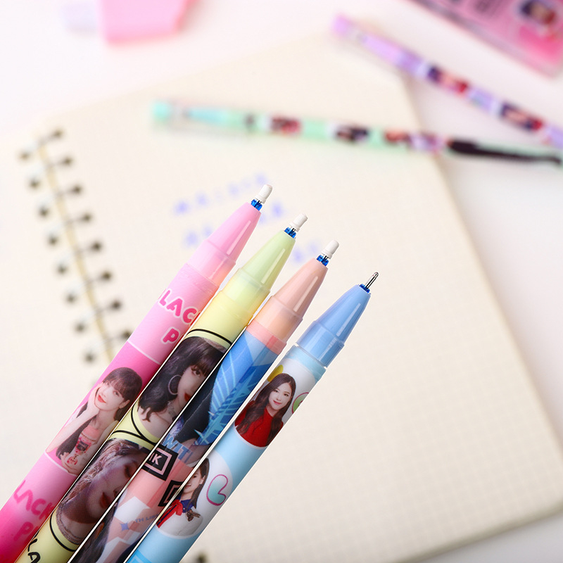 Bút Bi Viết Hàn Quốc Bút Bấm Hình Blackpink - Bút Bi Nước Cây nến Học Sinh, Sinh Viên Văn Phòng Mực Xanh