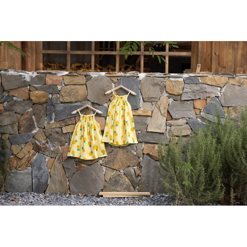 Váy bé gái 2 dây xô muslin size to mềm mịn, thoáng mát, thấm hút mồ hôi