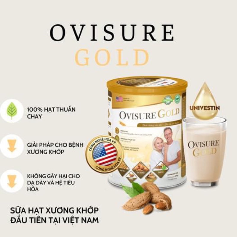 Sữa hạt xương khớp Ovisure gold giúp hỗ trợ xương khớp hộp 650g