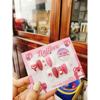 nailbox gấu dâu charm mix sticker