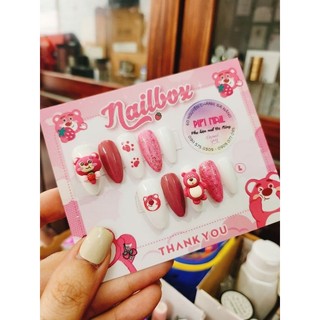 nailbox gấu dâu charm mix sticker