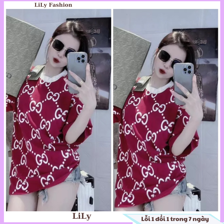 Áo phông rộng nữ hoả tiết G.C kín áo hothit đình đám, áo thun tay lỡ chất cotton đẹp