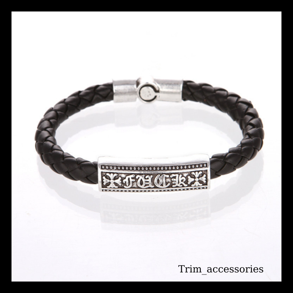 Vòng Tay Lắc Tay Nam Nữ Unisex Bạc Họa Tiết Cổ Đại Thép Titan Phong Cách Trimaccessories