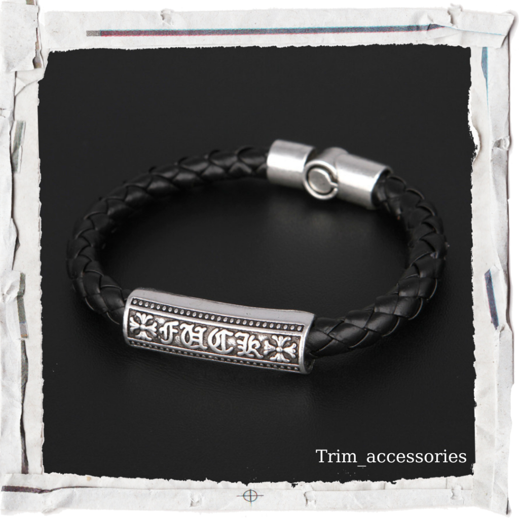 Vòng Tay Lắc Tay Nam Nữ Unisex Bạc Họa Tiết Cổ Đại Thép Titan Phong Cách Trimaccessories