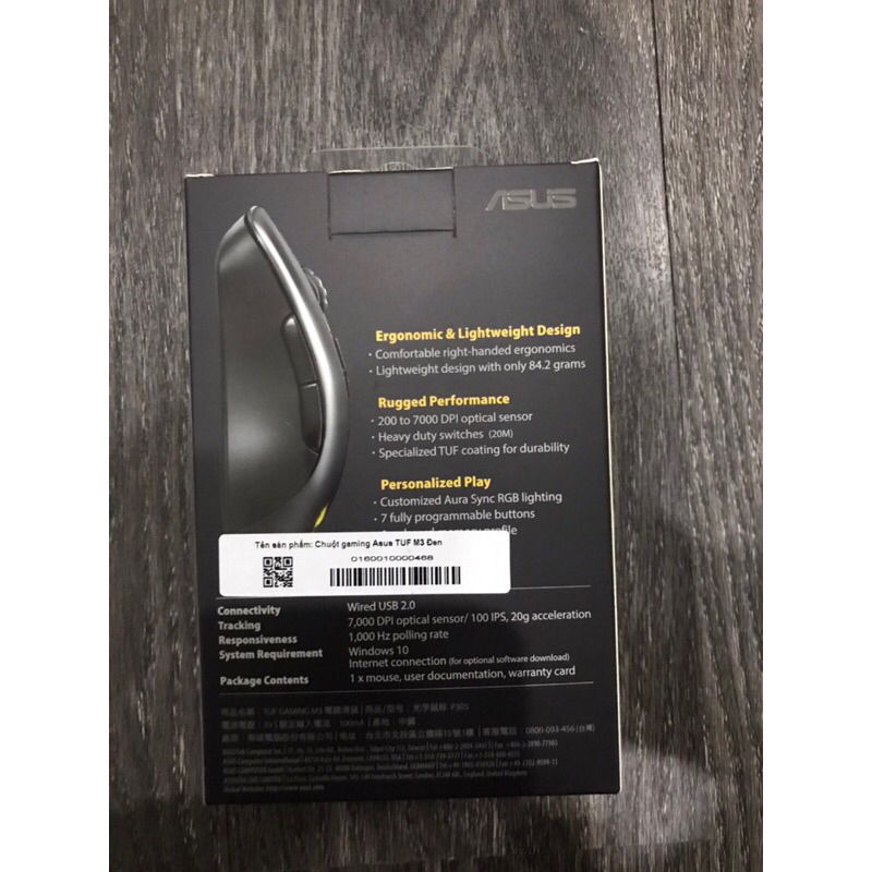 Chuột asus tuf gaming M3 chính hãng