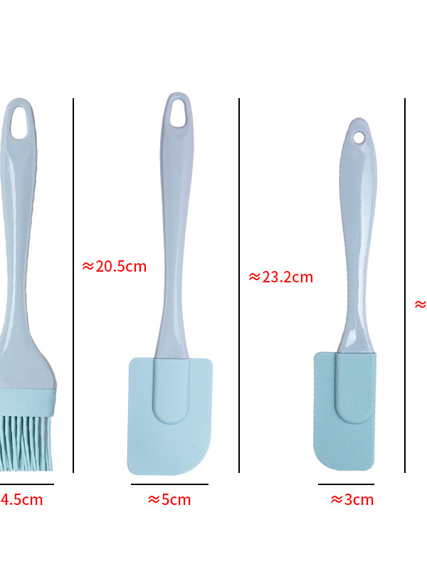Giá sỉ - Bộ 3 dụng cụ làm bánh bằng silicon phớt trộn lớn phớt trộn nhỏ cọ quét dầu
