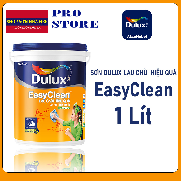 Sơn nước nội thất - Cao cấp - Dulux EasyClean Lau Chùi Hiệu Quả - Bề mặt mờ - 1L