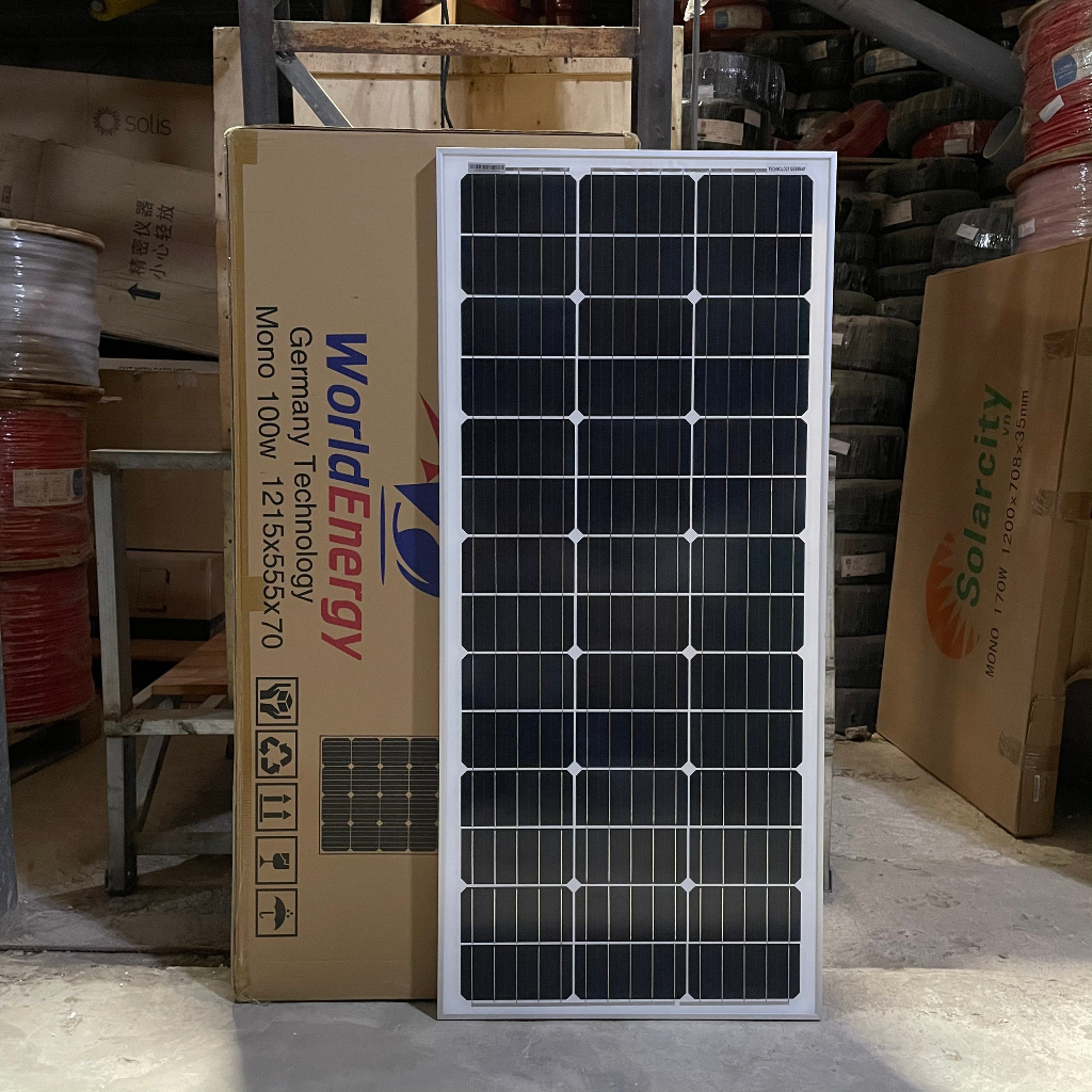 Pin năng lượng mặt trời mono 100w WorldEnergy - tăng 1 cặp mc4 đơn
