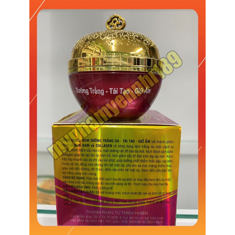 Kem trắng da tái tạo, giữ ẩm nha đam collagen pt bert