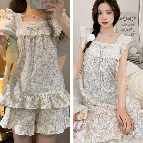 (SẴN) Set bộ hoa nhí cổ vuông 2 dây quảng châu