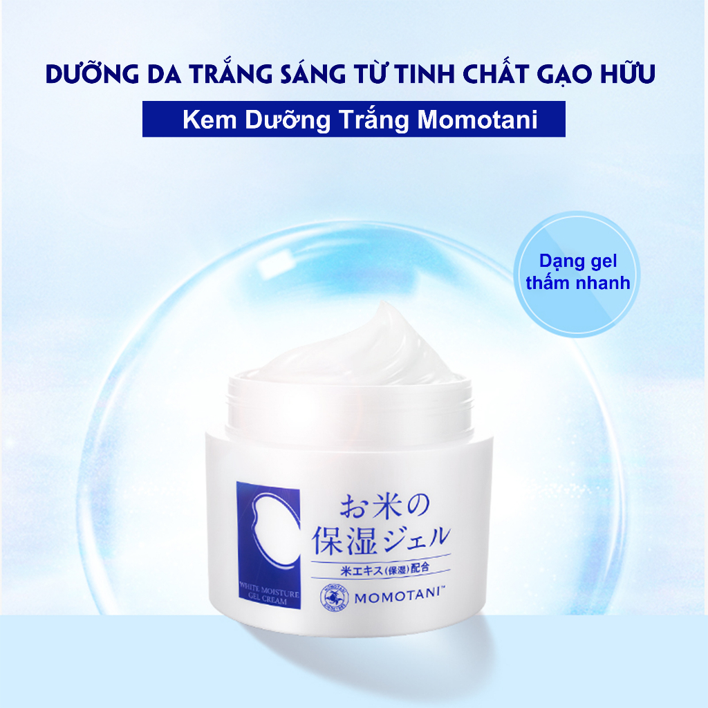 Kem Dưỡng Trắng Da Chiết Xuất Gạo Hữu Cơ MOMOTANI 230G