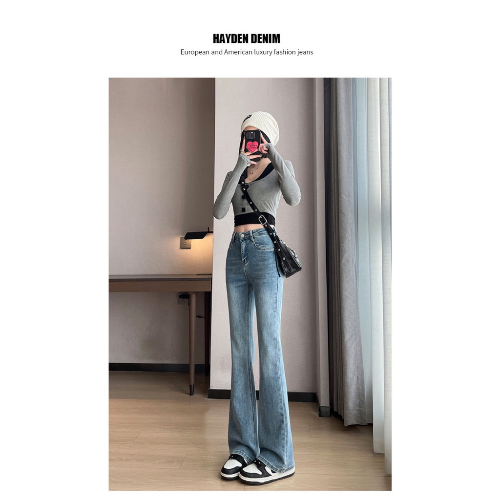 Quần bò jean nữ ống loe co giãn jeans cạp cao cao cấp huyenjean_06 22947115138 | BigBuy360 - bigbuy360.vn