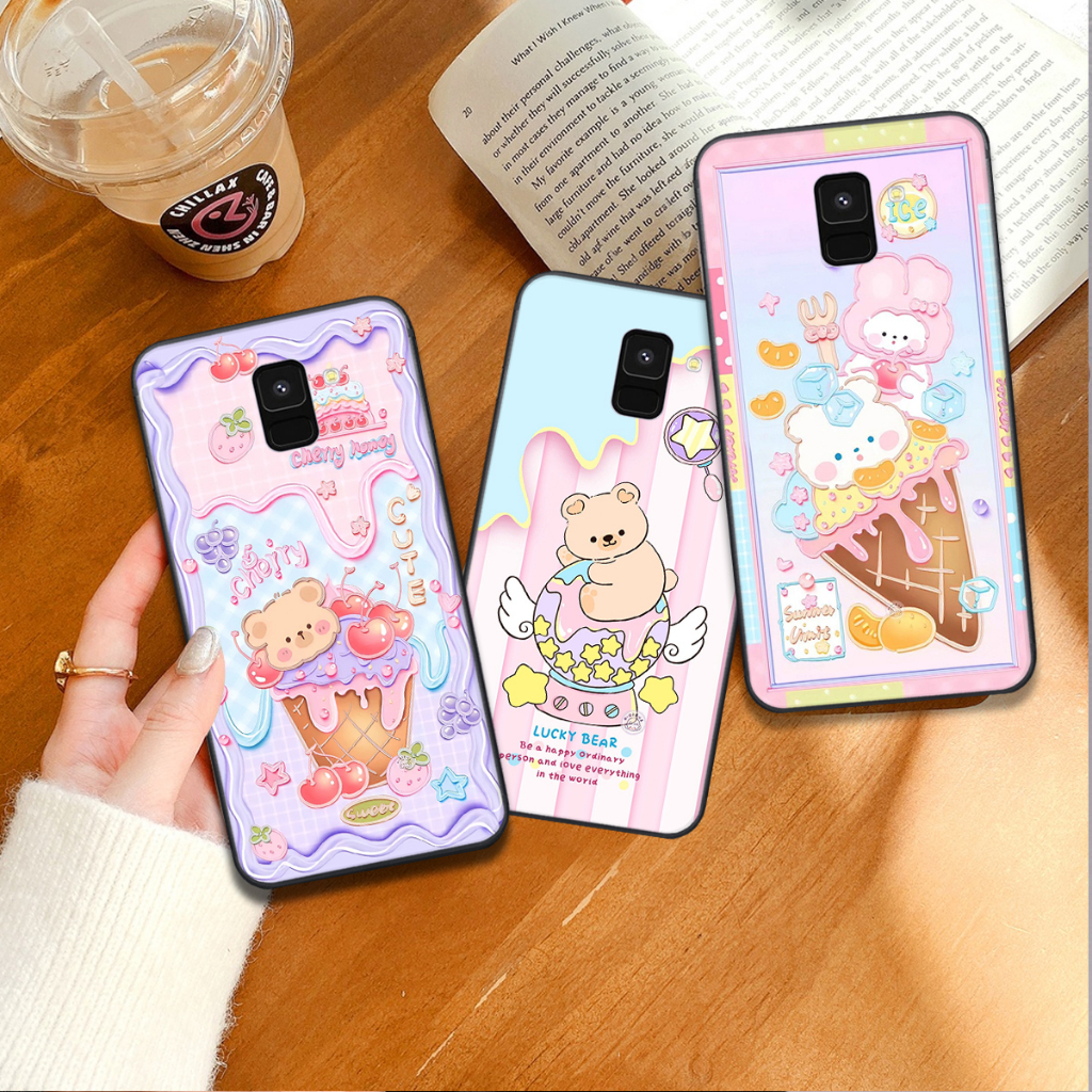 Ốp Samsung A8 / A8 Plus / A8 Star in hình gấu kem thỏ dễ thương cute đẹp