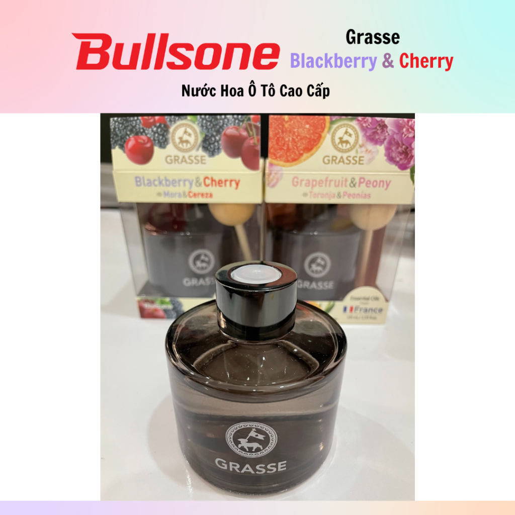 Nước Hoa Ô Tô Cao Cấp Bullsone Grasse Diffuser Grapefruit & Peony/Blackberry Cherry/..105ml - Hàng Chính Hãng