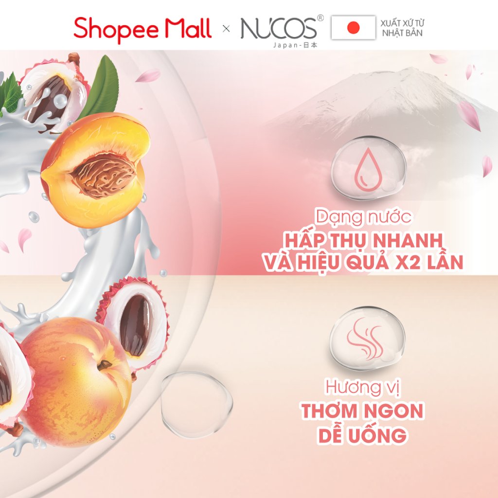 Combo nước uống collagen chống lão hóa trắng da mờ thâm nám Nucos Spa 13500 và Nucos Super White 3 hộp