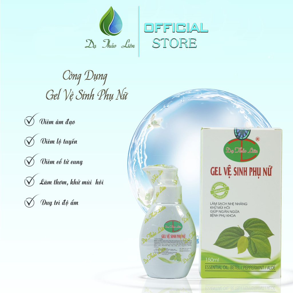 Gel Vệ Sinh Phụ Nữ Dạ Thảo Liên 100% Thảo Dược Thiên Nhiên 150ml | 100% Natural Herbal Feminine Hygiene Gel 150ml