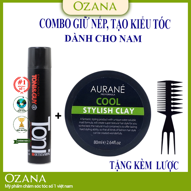 Combo Tóc đẹp thơm lâu sáp vuốt tóc aurane 80g và Gôm xịt tóc  Giữ nếp hương nước hoa