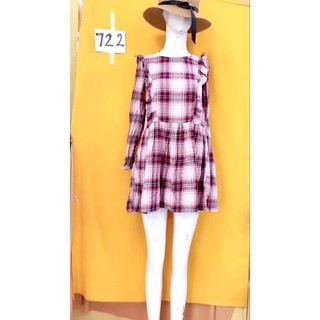 đầm caro viền bèo tiểu thư size S. S722