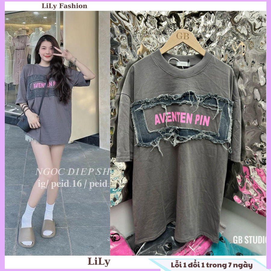 Áo phông nữ rách tua phối bò chất cotton đẹp. áo thun tay lỡ nữ đẹp cá tính