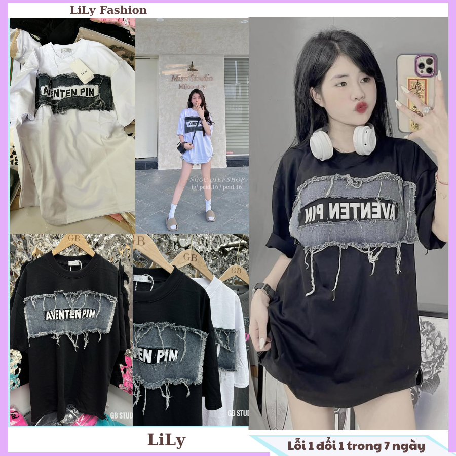 Áo phông nữ rách tua phối bò chất cotton đẹp. áo thun tay lỡ nữ đẹp cá tính