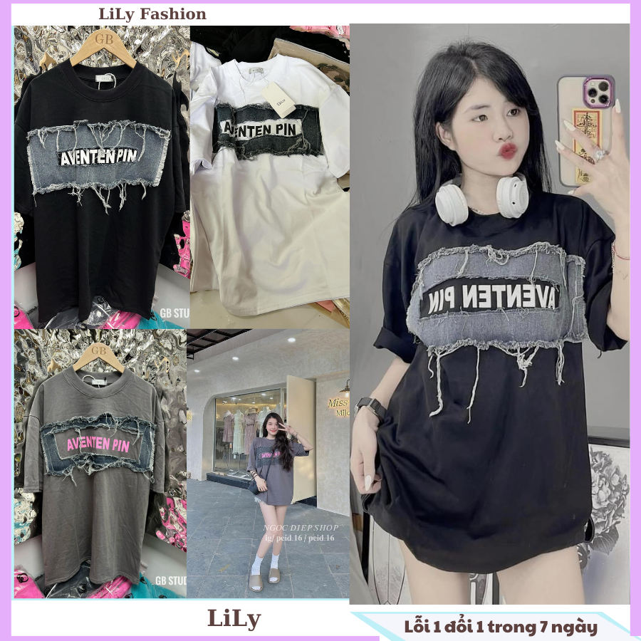 Áo phông nữ rách tua phối bò chất cotton đẹp. áo thun tay lỡ nữ đẹp cá tính