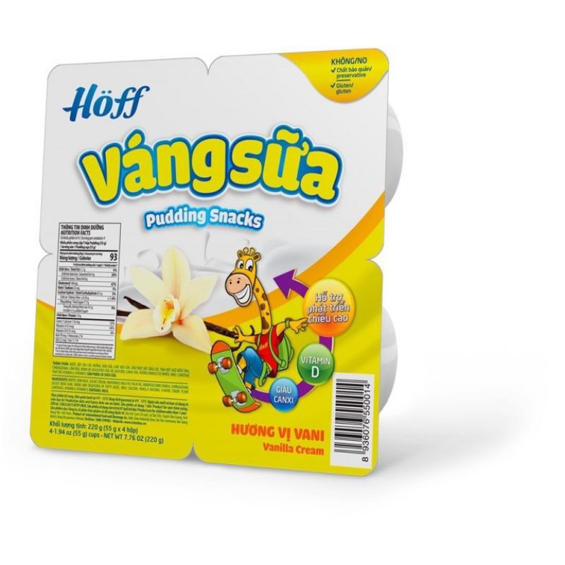 Váng sữa Hoff cho bé ăn dặm từ 6m+ sữa non / óc chó / vani / hạt dẻ