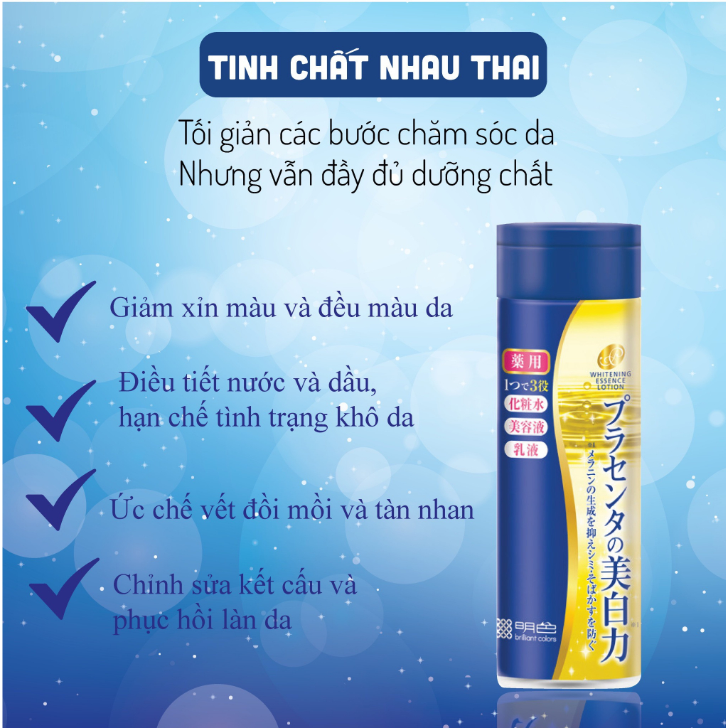 Nước Hoa Hồng Chứa Nhau Thai Giúp Dưỡng Trắng & Giảm Nếp Nhăn MEISHOKU Placewhiter 190ML