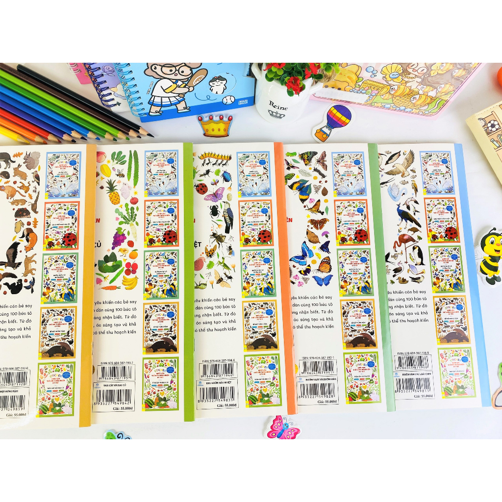 Sách - Combo 5 cuốn Sticker Bước Vào Thế Giới Thiên Nhiên Kỳ Thú Tập 2 - ndbooks