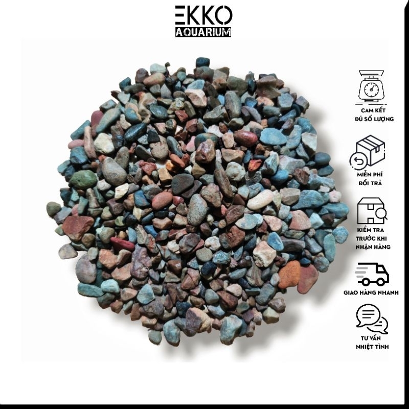 Sạn Suối Thiên Nhiên EKKO (500gr, 1kg)| Chuyên Dùng Trải Nền Biotop, Black Water, Hồ Cá, Layout Sống Động Tự Nhiên