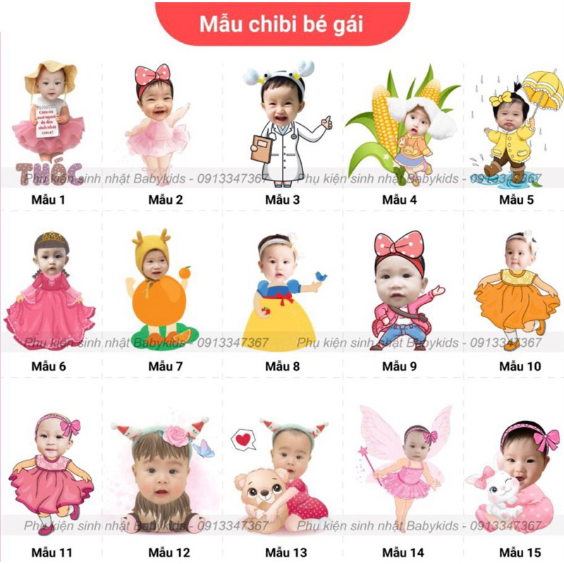 Hình chibi sinh nhật cho bé gái