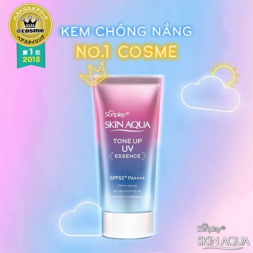 Kem chống nắng kiềm dầu nâng tông Sunplay Skin Aqua Tone Up UV Milk 80g hàng chuẩn Nhật