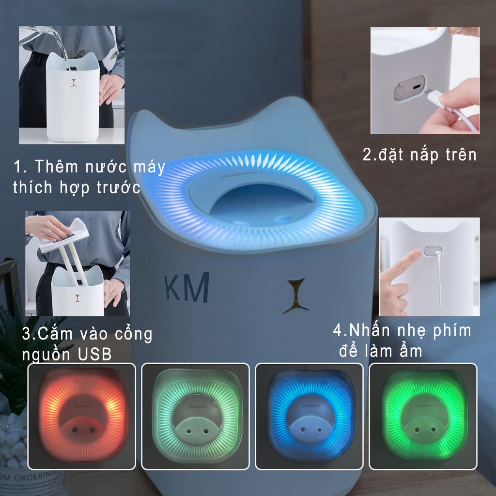 Máy Tạo Độ Ẩm Công Suất Lớn 3L, Máy Tạo Độ Ẩm Bằng Hương Liệu, Máy Tính Để Bàn USB Tắt Tiếng