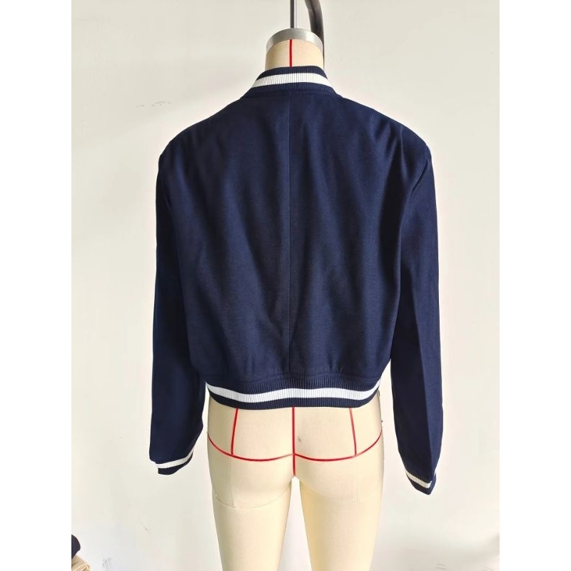 Áo khoác bomber bóng chày nữ phong cách Âu Mỹ 2023