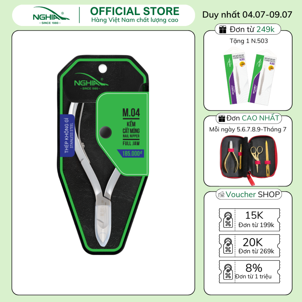 Kềm Cắt Móng Thép Không Gỉ Kềm Nghĩa M.04