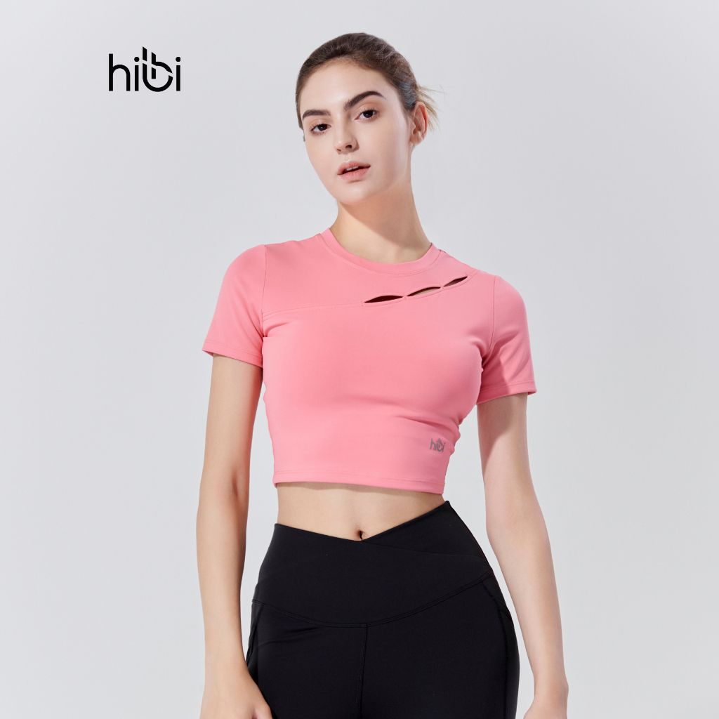 Áo Croptop Tập Yoga Gym Hibi Sports Cr826, Kiểu Phối Chéo, Kèm Mút Ngực