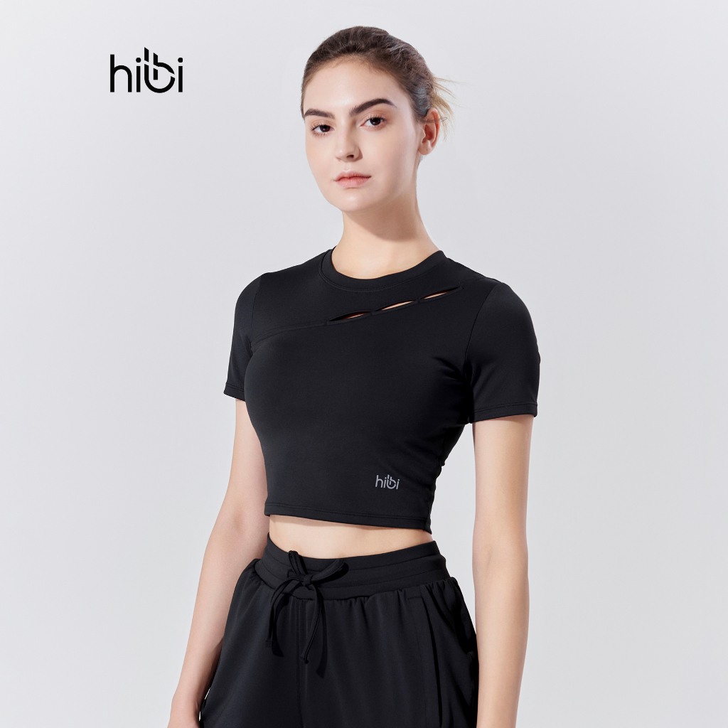 Áo Croptop Tập Yoga Gym Hibi Sports Cr826, Kiểu Phối Chéo, Kèm Mút Ngực