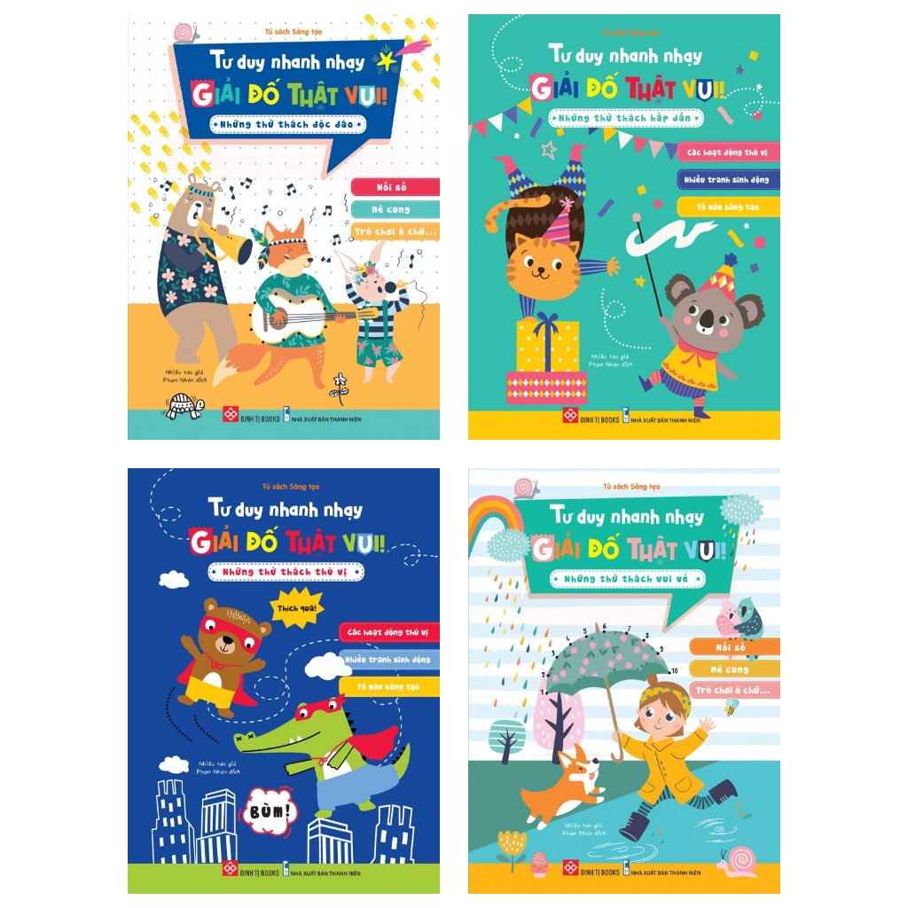 Sách - Tư duy nhanh nhạy, giải đố thật vui - Lẻ cuốn 4 chủ đề cho trẻ em từ 3 đến 9 tuổi