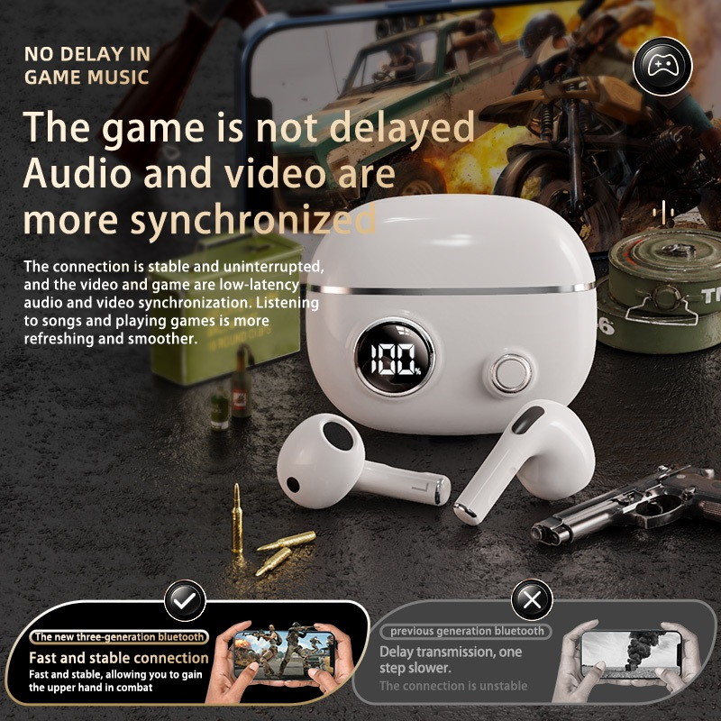 Tai Nghe Bluetooth Không Dây Nhét Tai Tiện Lợi, Âm Thanh Hifi Tích Hợp Micro - ETODAY MSRRT