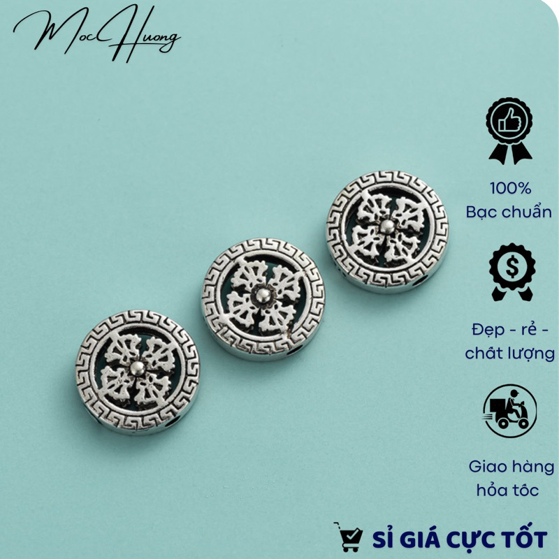 Charm bạc thái bánh xe pháp luân - MH906