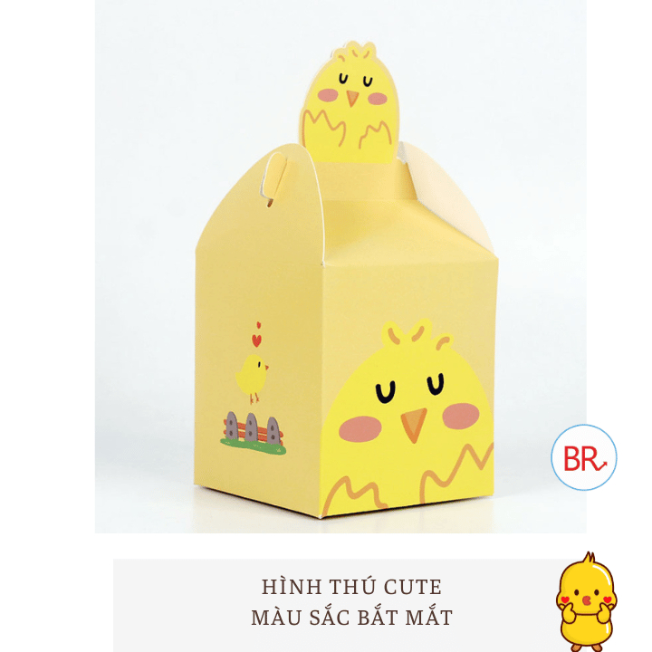 Hộp giấy đựng quà hình thú, hộp đựng quà nhiều màu sắc bắt mắt cho bé đựng kẹo, quà Trung thu, Tết thiếu nhi-br02014