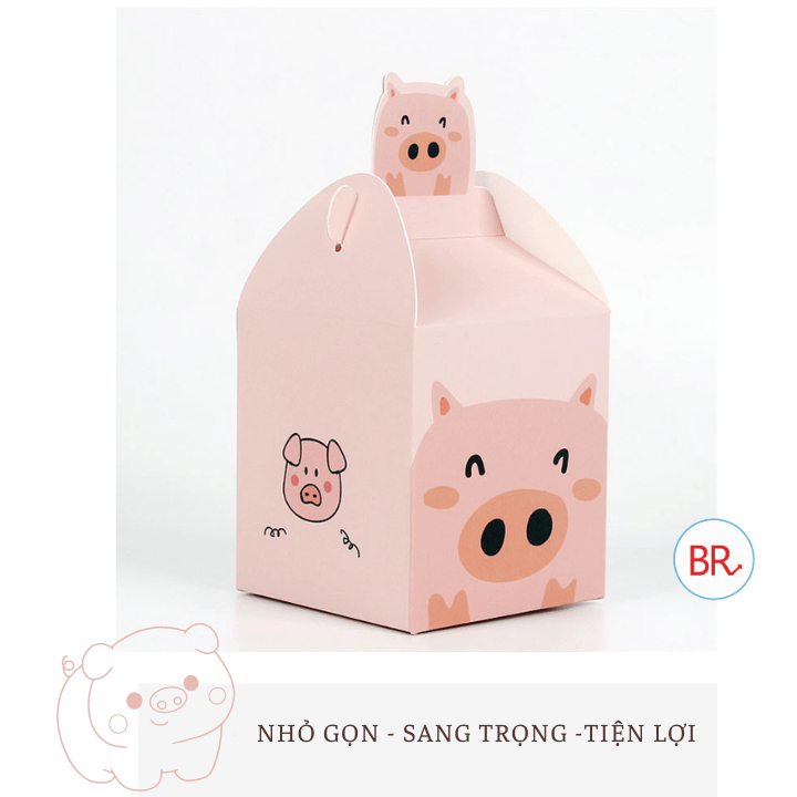 Hộp giấy đựng quà hình thú, hộp đựng quà nhiều màu sắc bắt mắt cho bé đựng kẹo, quà Trung thu, Tết thiếu nhi-br02014