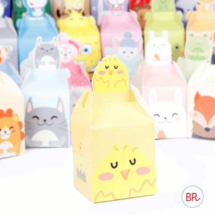 Hộp giấy đựng quà hình thú, hộp đựng quà nhiều màu sắc bắt mắt cho bé đựng kẹo, quà Trung thu, Tết thiếu nhi-br02014