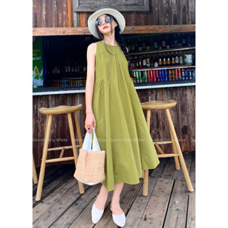 Đầm Linen Maxi Xếp Cổ 2 Bên SALOM - Yuki Dress