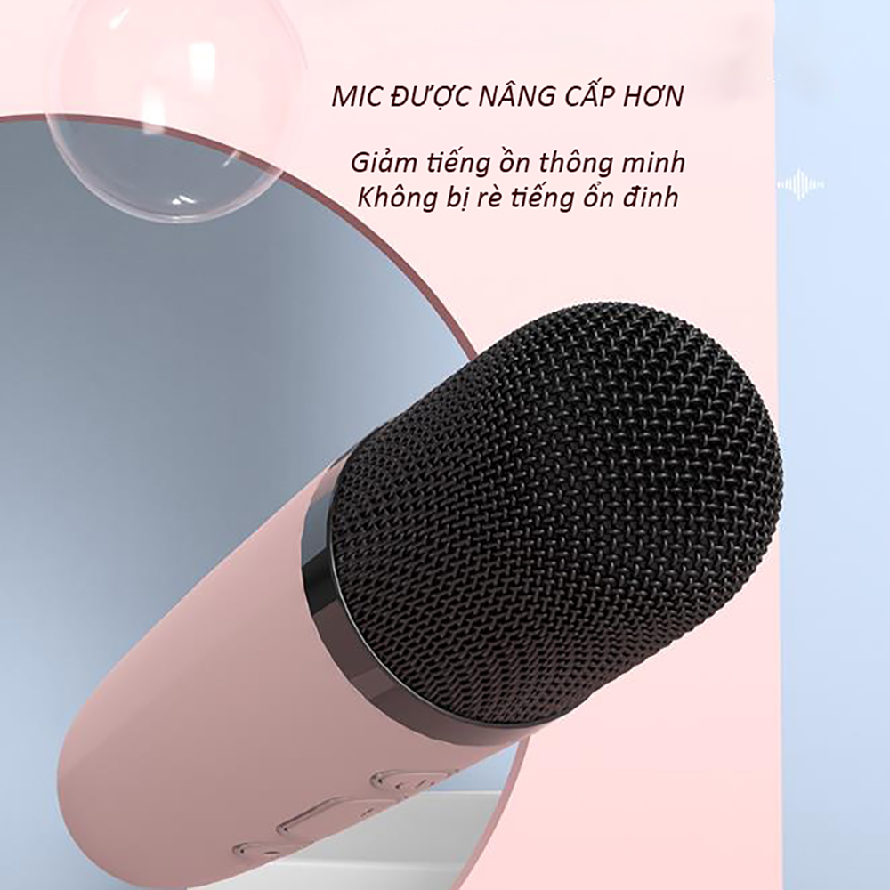 Karaoke Loa Bluetooth Mini Tặng Kèm Micro Hát Không Dây Có Tay Cầm  Bass Hay