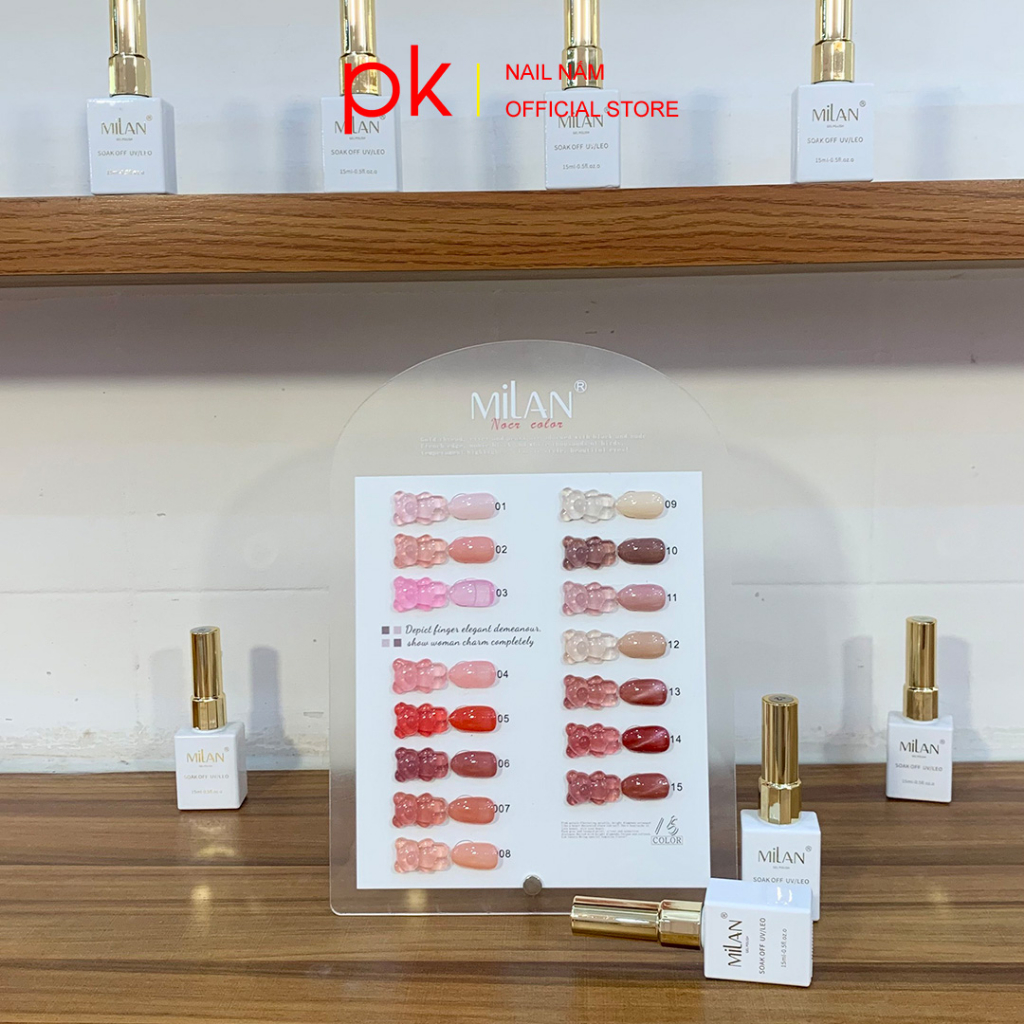 Set sơn gel thạch 15 màu MiLan tặng kèm bảng màu