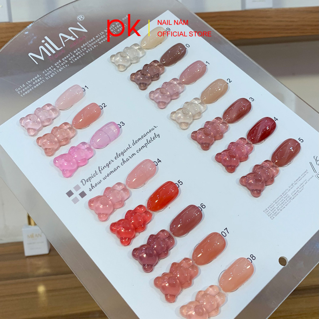 Set sơn gel thạch 15 màu MiLan tặng kèm bảng màu