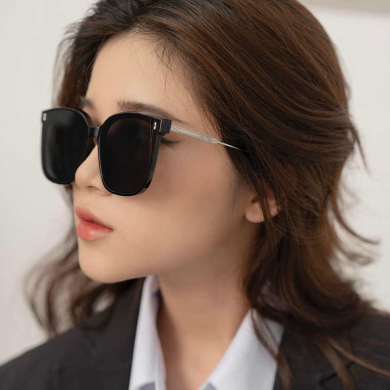 Kính râm nam nữ cao cấp, Gọng kính mát bản to mắt chống tia uv càng kim loại C64 Jolie eyewear