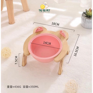 [Sẵn] Bát Ăn Chó Mèo - Bát Ăn Sứ Kèm Chân Đỡ Có Lỗ Tai Thiết Kế Dành Cho Thú Cưng